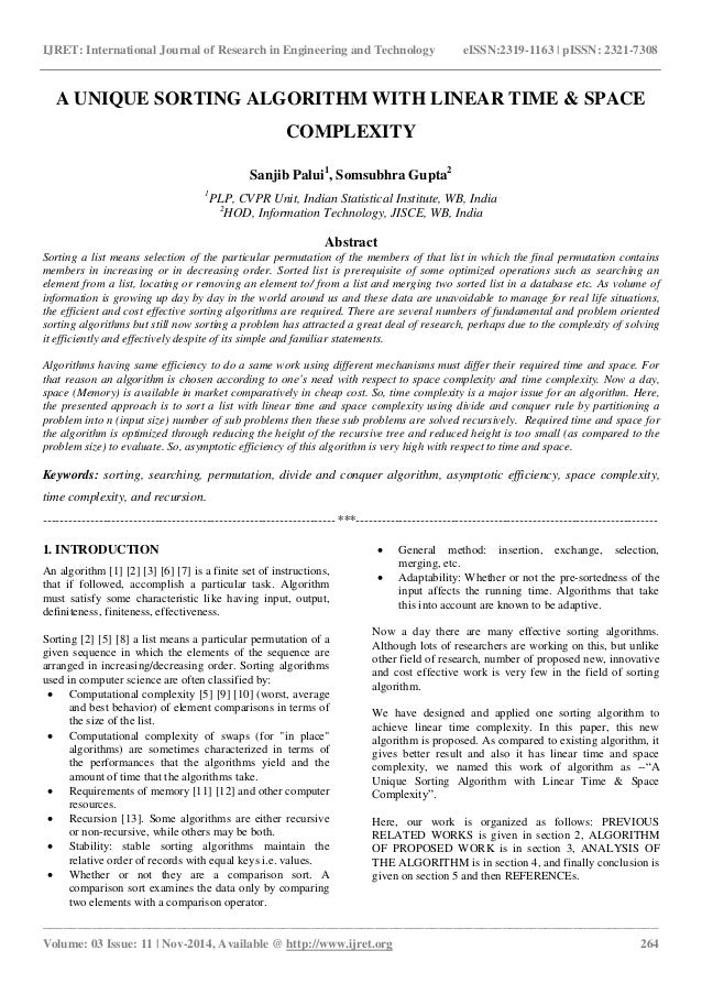 sorting algorithm research paper
